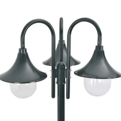 Verlichting*vidaXL Paalverlichting tuin E27 220 cm aluminium 3-delig Donkergroen