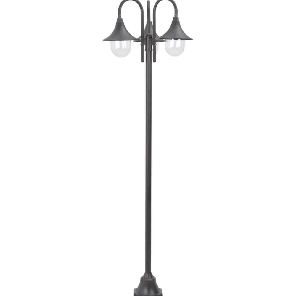 Verlichting*vidaXL Paalverlichting tuin E27 220 cm aluminium 3-delig Brons