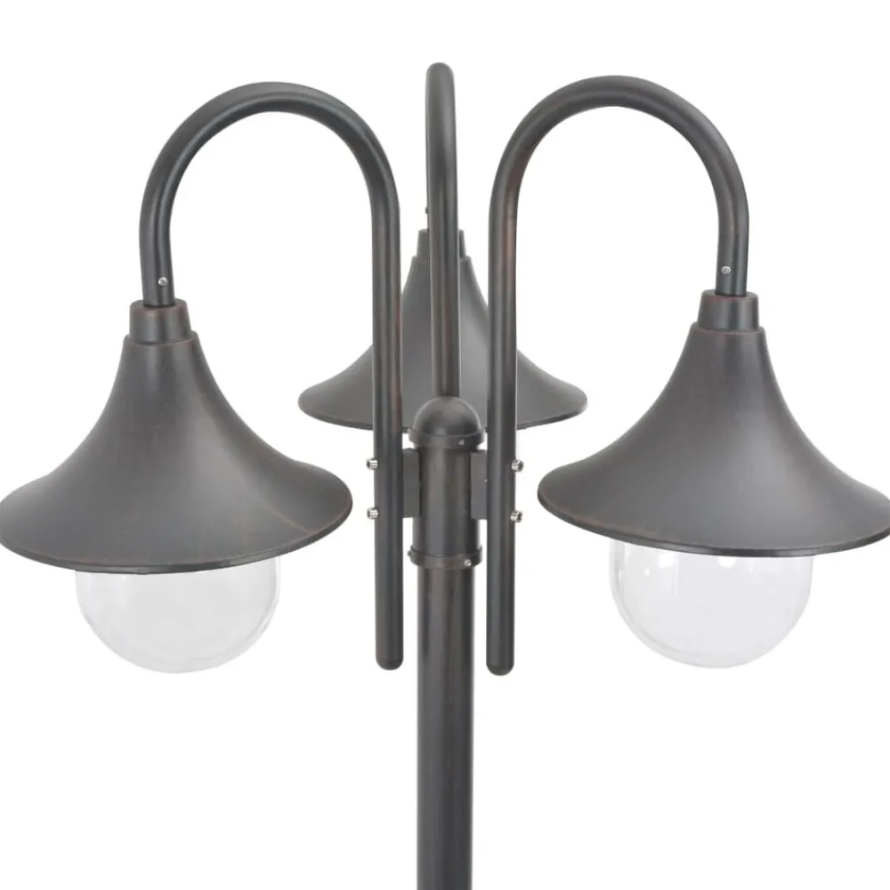 Verlichting*vidaXL Paalverlichting tuin E27 220 cm aluminium 3-delig Brons