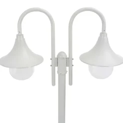 Verlichting*vidaXL Paalverlichting tuin E27 220 cm aluminium 2-delig Wit