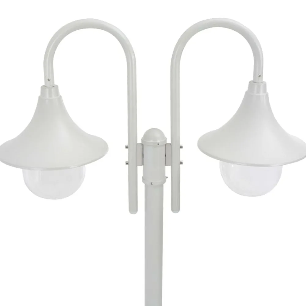 Verlichting*vidaXL Paalverlichting tuin E27 220 cm aluminium 2-delig Wit