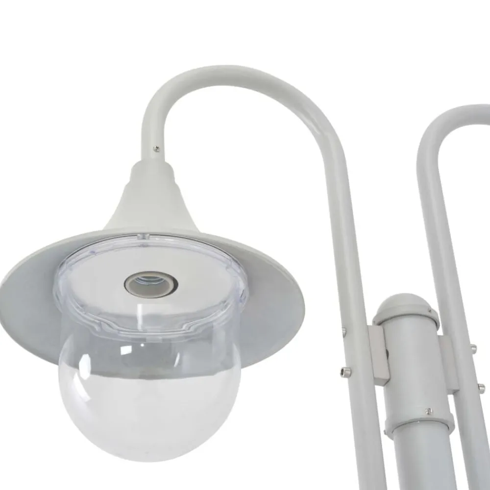 Verlichting*vidaXL Paalverlichting tuin E27 220 cm aluminium 2-delig Wit