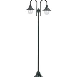 Verlichting*vidaXL Paalverlichting tuin E27 220 cm aluminium 2-delig Donkergroen