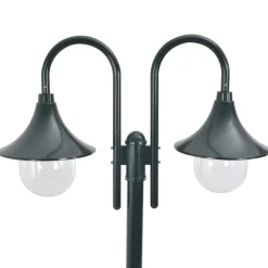 Verlichting*vidaXL Paalverlichting tuin E27 220 cm aluminium 2-delig Donkergroen