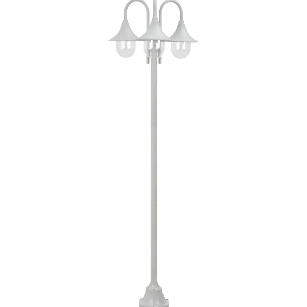 Verlichting*vidaXL Paalverlichting tuin E27 220 cm aluminium 3-delig Wit