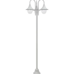 Verlichting*vidaXL Paalverlichting tuin E27 220 cm aluminium 3-delig Wit