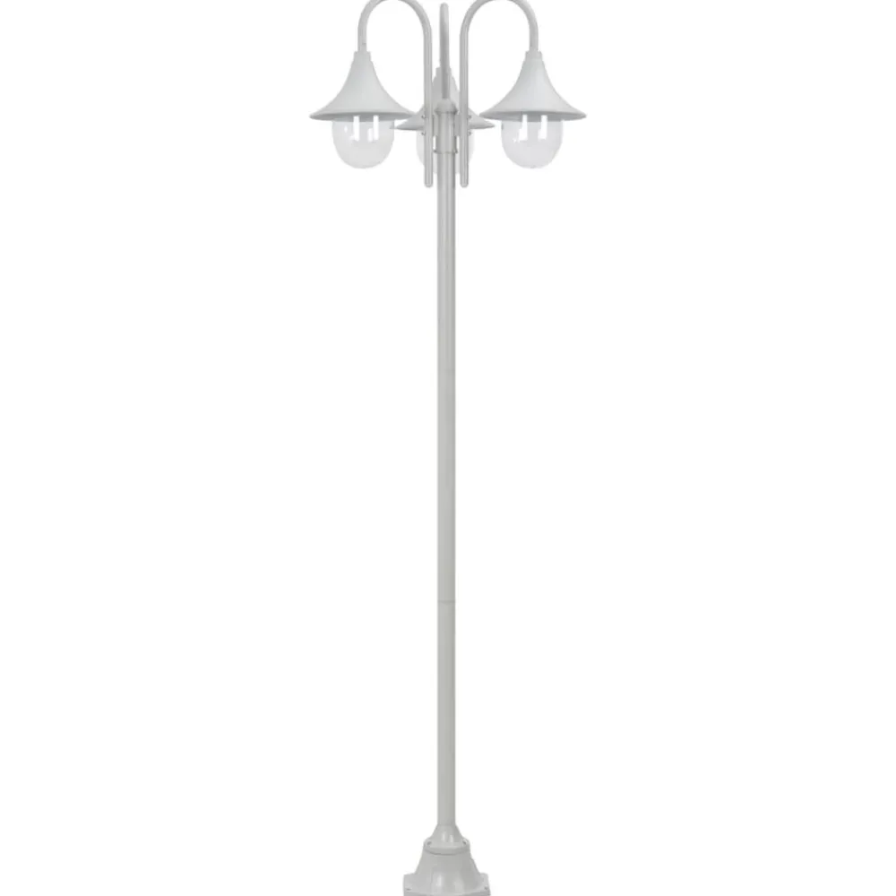 Verlichting*vidaXL Paalverlichting tuin E27 220 cm aluminium 3-delig Wit