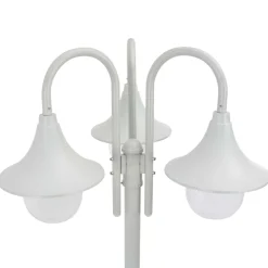 Verlichting*vidaXL Paalverlichting tuin E27 220 cm aluminium 3-delig Wit