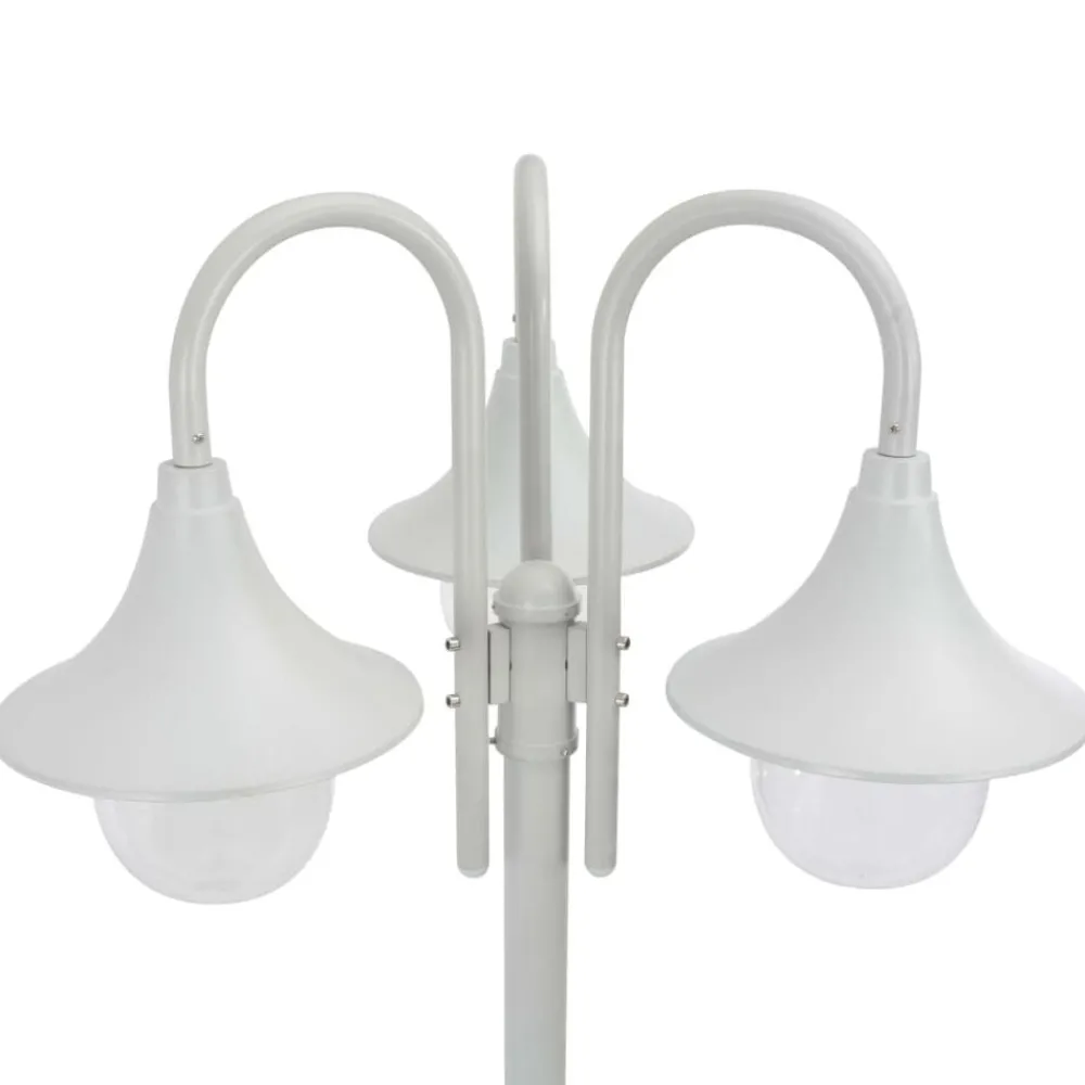 Verlichting*vidaXL Paalverlichting tuin E27 220 cm aluminium 3-delig Wit