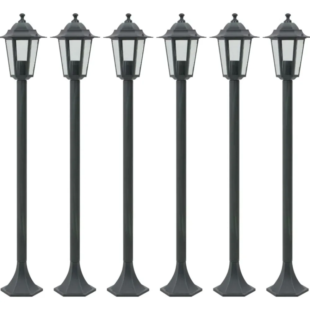 Paalverlichting voor tuin E27 110 cm aluminium 6 st>vidaXL Hot