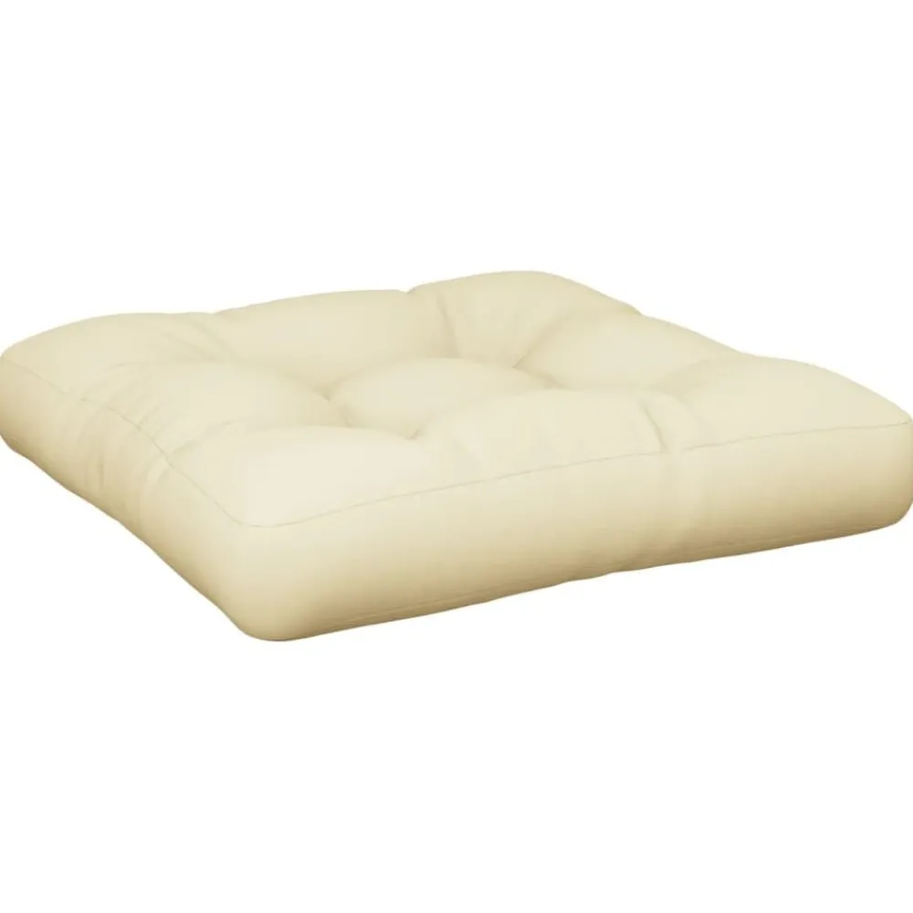 Woon- & Tuinaccessoires*vidaXL Palletkussen 50x50x12 cm stof crèmekleurig Crème