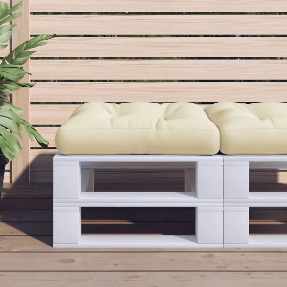 Woon- & Tuinaccessoires*vidaXL Palletkussen 50x50x12 cm stof crèmekleurig Crème