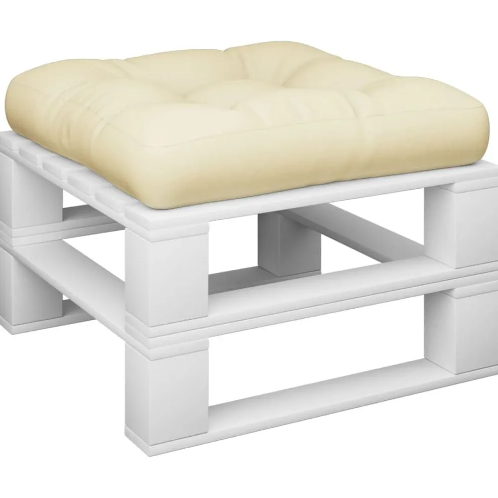 Woon- & Tuinaccessoires*vidaXL Palletkussen 50x50x12 cm stof crèmekleurig Crème