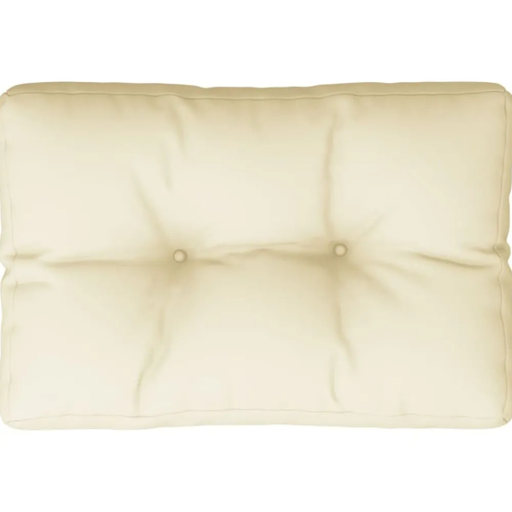 Woon- & Tuinaccessoires*vidaXL Palletkussen 50x40x12 cm stof crèmekleurig Crème