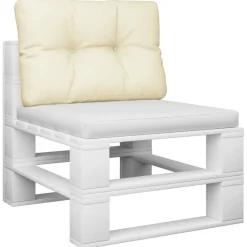 Woon- & Tuinaccessoires*vidaXL Palletkussen 50x40x12 cm stof crèmekleurig Crème