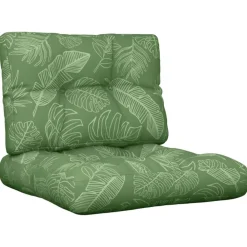 Woon- & Tuinaccessoires*vidaXL Palletkussens 2 st stof bladpatroon Bladontwerp