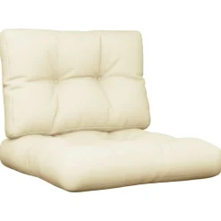 Woon- & Tuinaccessoires*vidaXL Palletkussens 2 st stof crèmekleurig Crème
