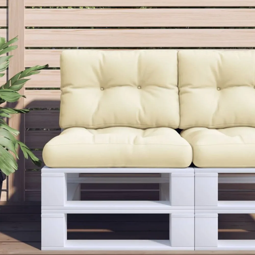 Woon- & Tuinaccessoires*vidaXL Palletkussens 2 st stof crèmekleurig Crème