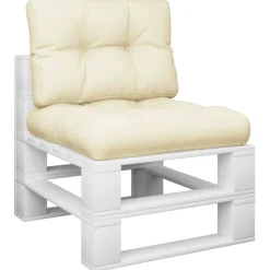 Woon- & Tuinaccessoires*vidaXL Palletkussens 2 st stof crèmekleurig Crème
