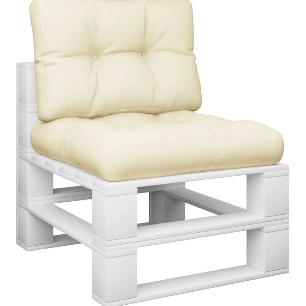 Woon- & Tuinaccessoires*vidaXL Palletkussens 2 st stof crèmekleurig Crème