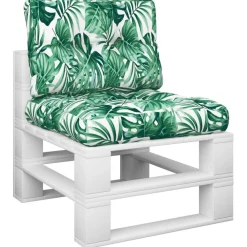 Woon- & Tuinaccessoires*vidaXL Palletkussens 2 st stof Bladpatroon