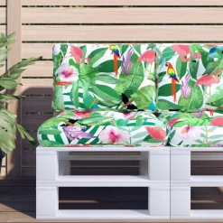 Woon- & Tuinaccessoires*vidaXL Palletkussens 2 st stof meerkleurig Multikleur