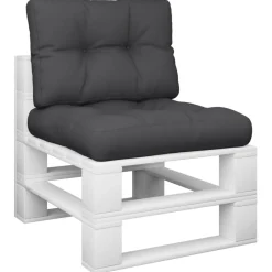 Woon- & Tuinaccessoires*vidaXL Palletkussens 2 st stof Zwart
