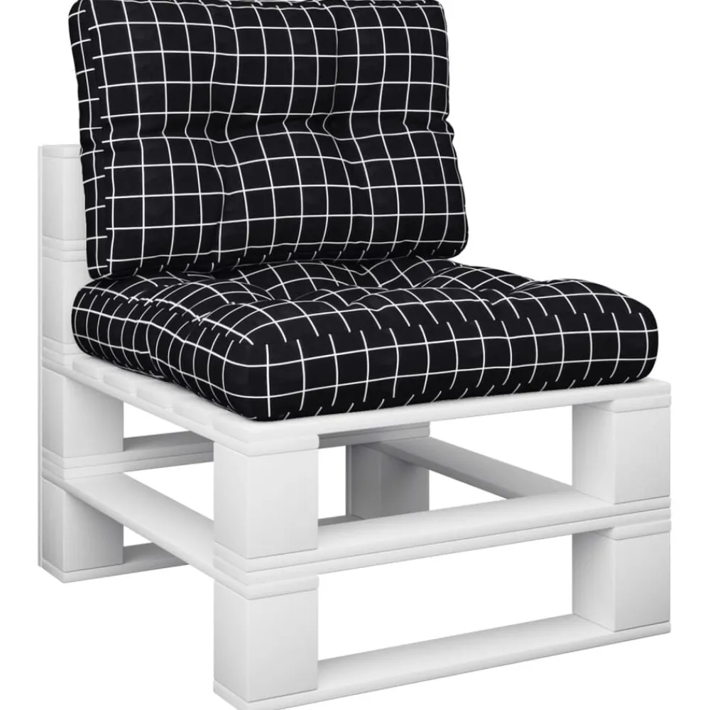Palletkussens 2 st stof ruitpatroon zwart>vidaXL Sale