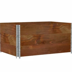 Materiaalbehandeling*vidaXL Palletopzetranden 3 st 120x80 cm massief grenenhout bruin Donkerbruin