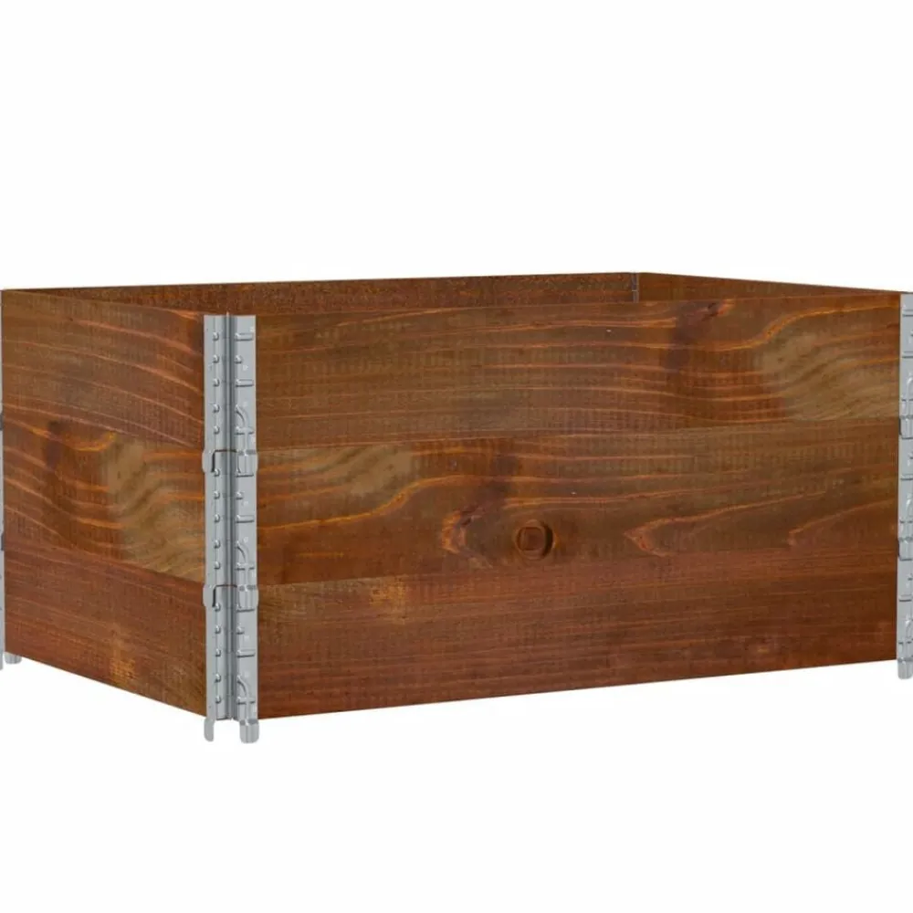 Materiaalbehandeling*vidaXL Palletopzetranden 3 st 120x80 cm massief grenenhout bruin Donkerbruin