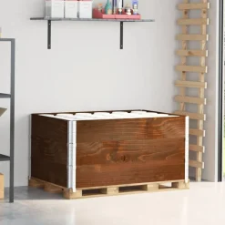 Materiaalbehandeling*vidaXL Palletopzetranden 3 st 120x80 cm massief grenenhout bruin Donkerbruin