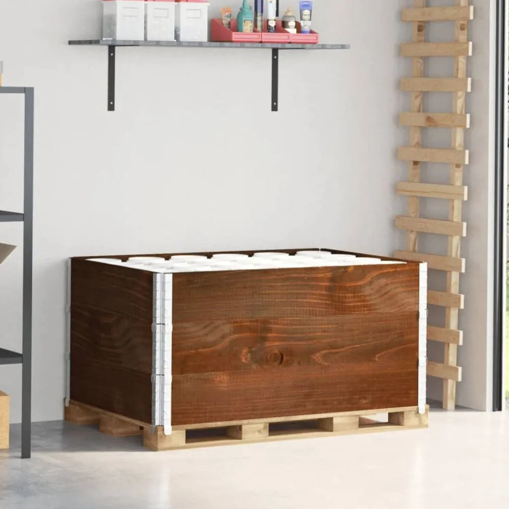 Materiaalbehandeling*vidaXL Palletopzetranden 3 st 120x80 cm massief grenenhout bruin Donkerbruin