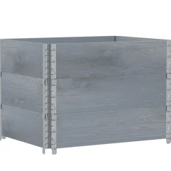 Materiaalbehandeling*vidaXL Palletopzetranden 3 st 80x60 cm massief grenenhout Grijs