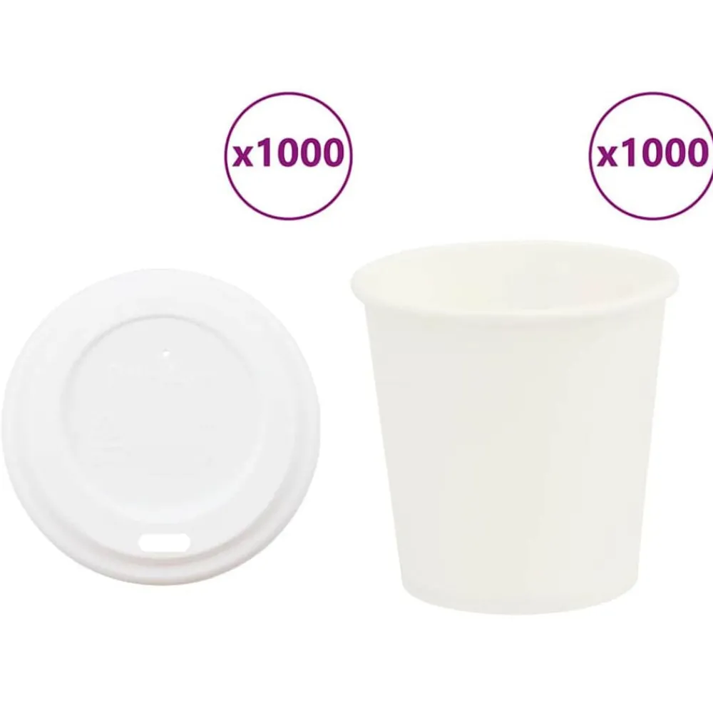 Catering & Horeca*vidaXL Papieren koffiekopjes met deksel 1000 st 4oz 100 ml
