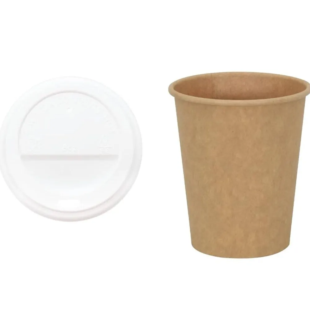 Catering & Horeca*vidaXL Papieren koffiekopjes met deksel 1000 st 8oz 200 ml