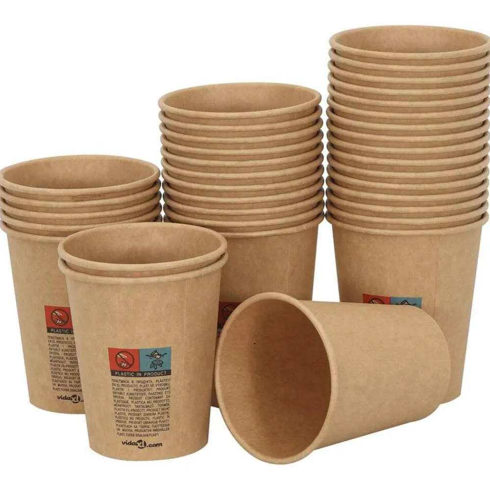 Papieren koffiekopjes 1000 st 8oz 200 ml bruin>vidaXL Hot