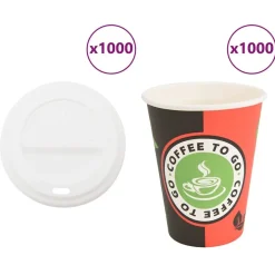 Papieren koffiekopjes met deksel 1000 st 4oz 100 ml>vidaXL New