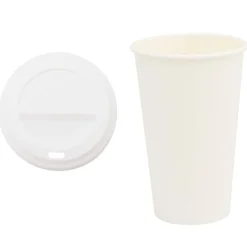 Catering & Horeca*vidaXL Papieren koffiekopjes met deksel 1000 st 16oz 400 ml