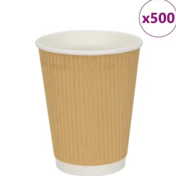 Papieren koffiekopjes 500 st 12oz 300 ml bruin>vidaXL