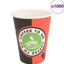 Catering & Horeca*vidaXL Papieren koffiekopjes 1000 st 12oz 300 ml rood en zwart