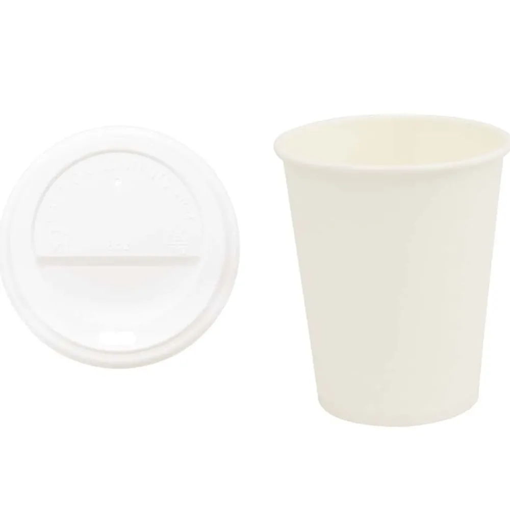 Catering & Horeca*vidaXL Papieren koffiekopjes met deksel 1000 st 8oz 200 ml