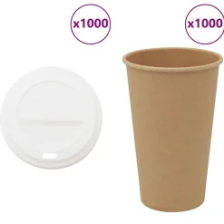 Papieren koffiekopjes met deksel 1000 st 16oz 400 ml>vidaXL Hot