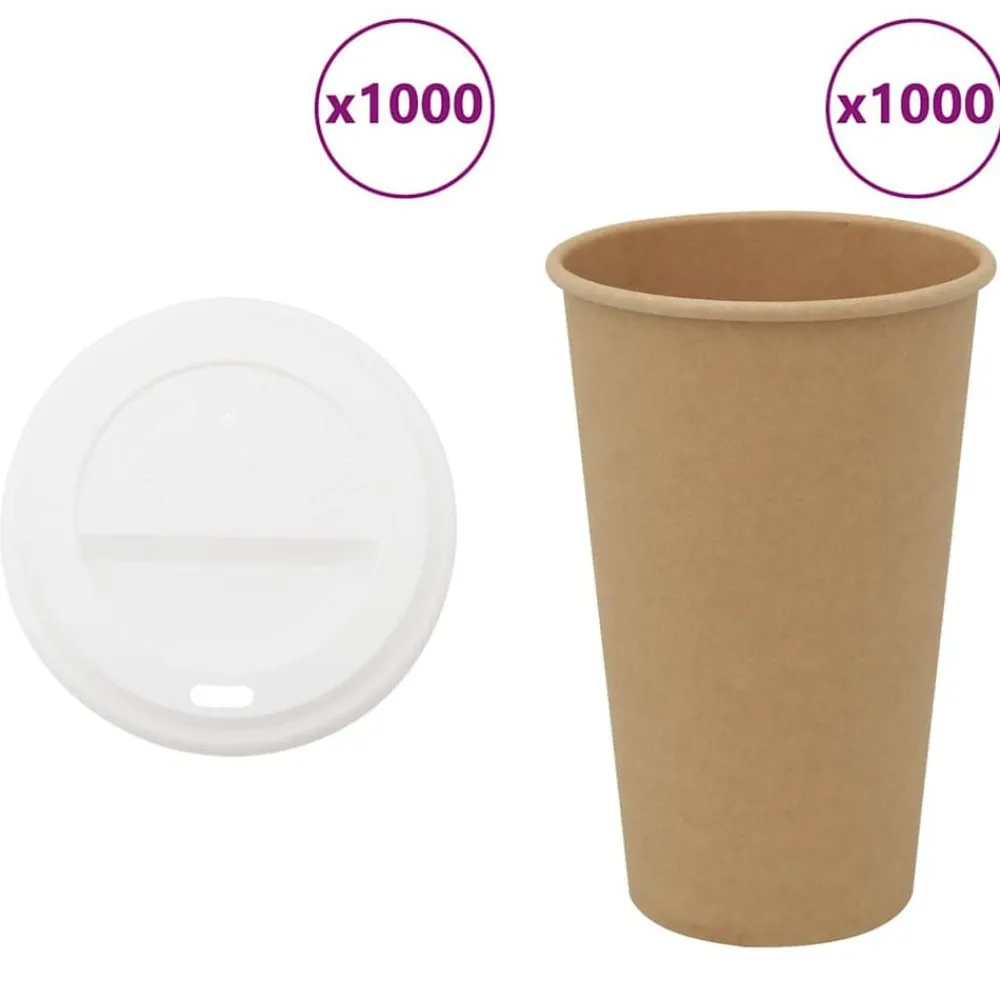 Papieren koffiekopjes met deksel 1000 st 16oz 400 ml>vidaXL Hot
