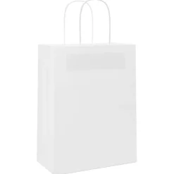 Kunst & Entertainment*vidaXL Papieren zakjes 50 st met hengsels 21x11x28 cm Wit