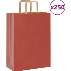 Papieren zakken 250 st met hengsels 26x12x35 cm>vidaXL New