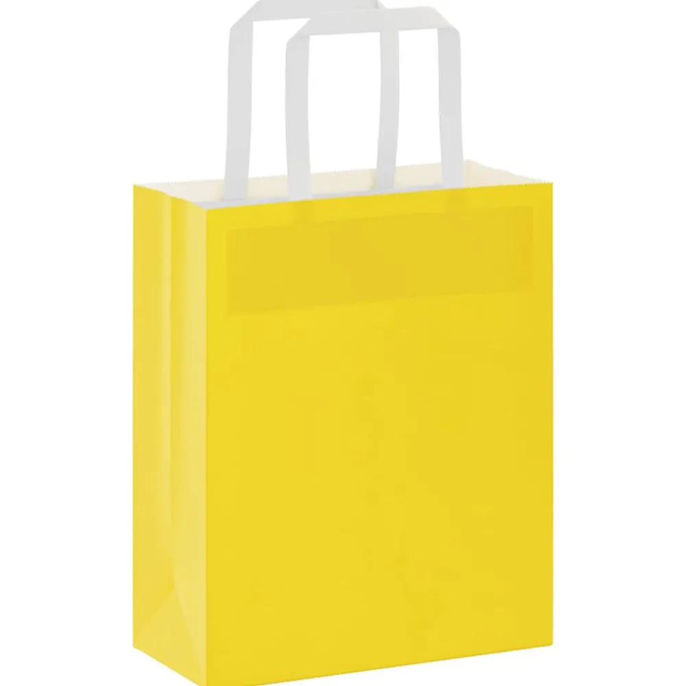 Kunst & Entertainment*vidaXL Papieren zakken 50 st met hengsels 18x8x22 cm Geel