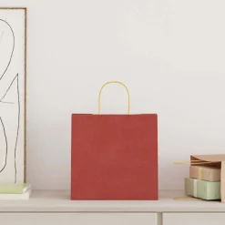 Kunst & Entertainment*vidaXL Papieren zakken 250 st met hengsels 26x17x25 cm Rood