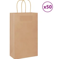 Papieren zakken 50 st met hengsels 21x11x36 cm>vidaXL Hot