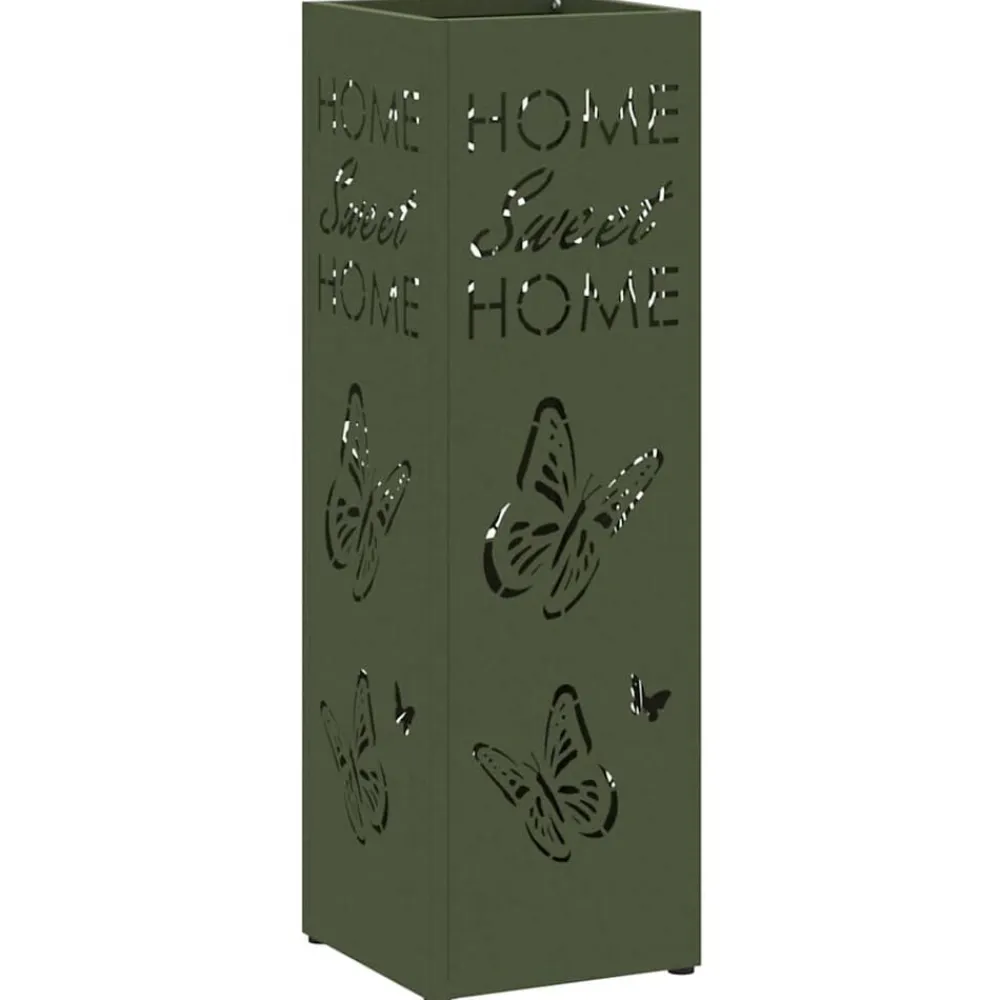Huishoudelijke Benodigdheden*vidaXL Paraplu Standaard 15,5 x 15,5 x 49 cm Metaal Olijfgroen