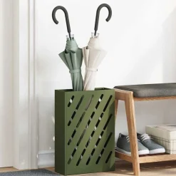 Huishoudelijke Benodigdheden*vidaXL Paraplu Standaard 28 x 12 x 41 cm Staal Olijfgroen